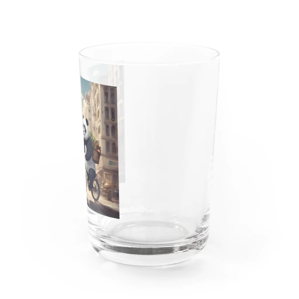 ルノルノの自転車でお買い物パンダくん Water Glass :right