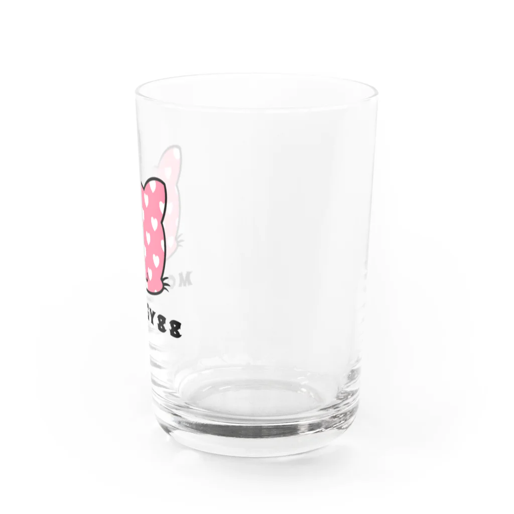 MOGGY88のMOGGY88 猫ロゴ　ハート柄(ピンク) グラス右面
