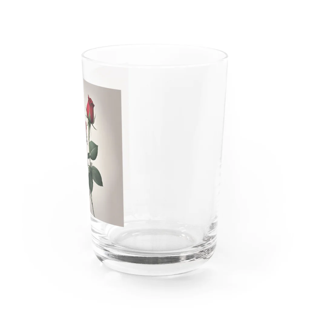 ごんの1本の赤い薔薇のイラストグッズ Water Glass :right