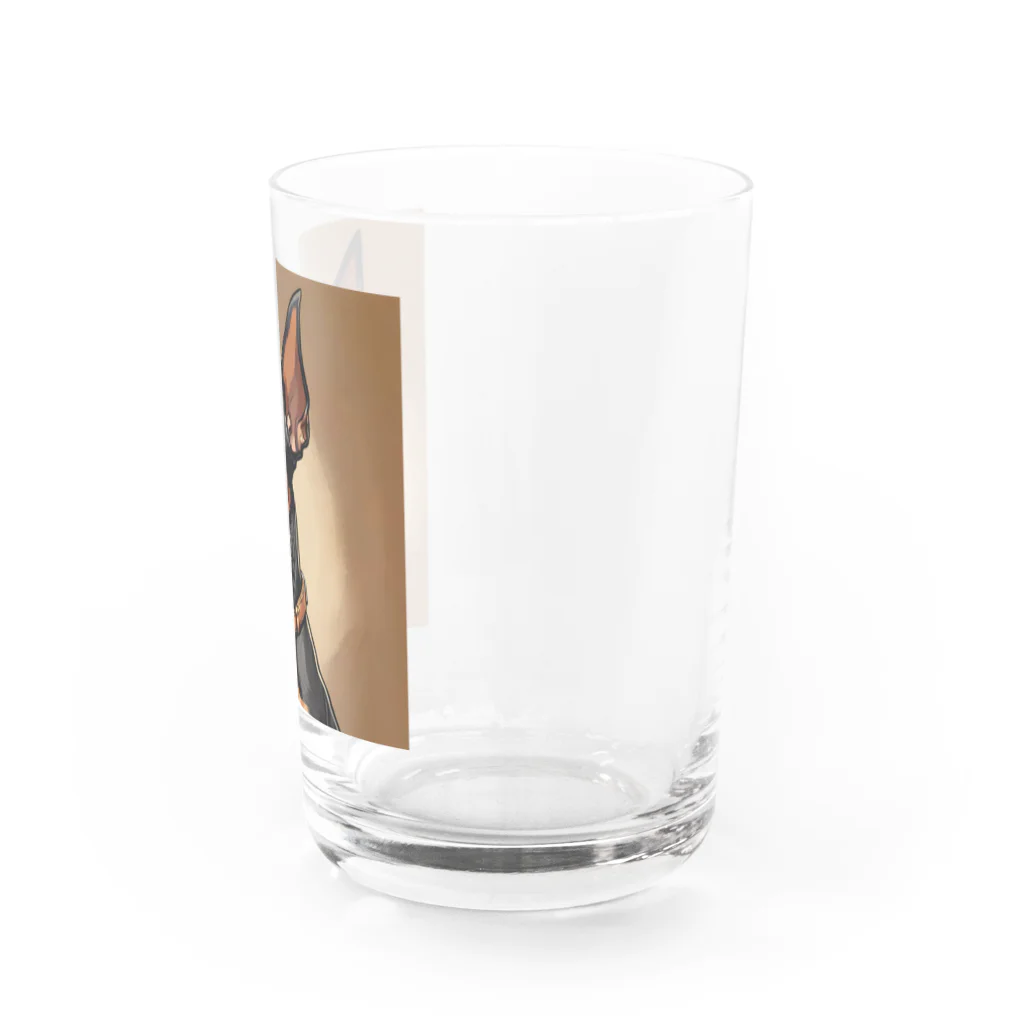 Daisy333のミニチュアピンシャー　ブラックタン Water Glass :right