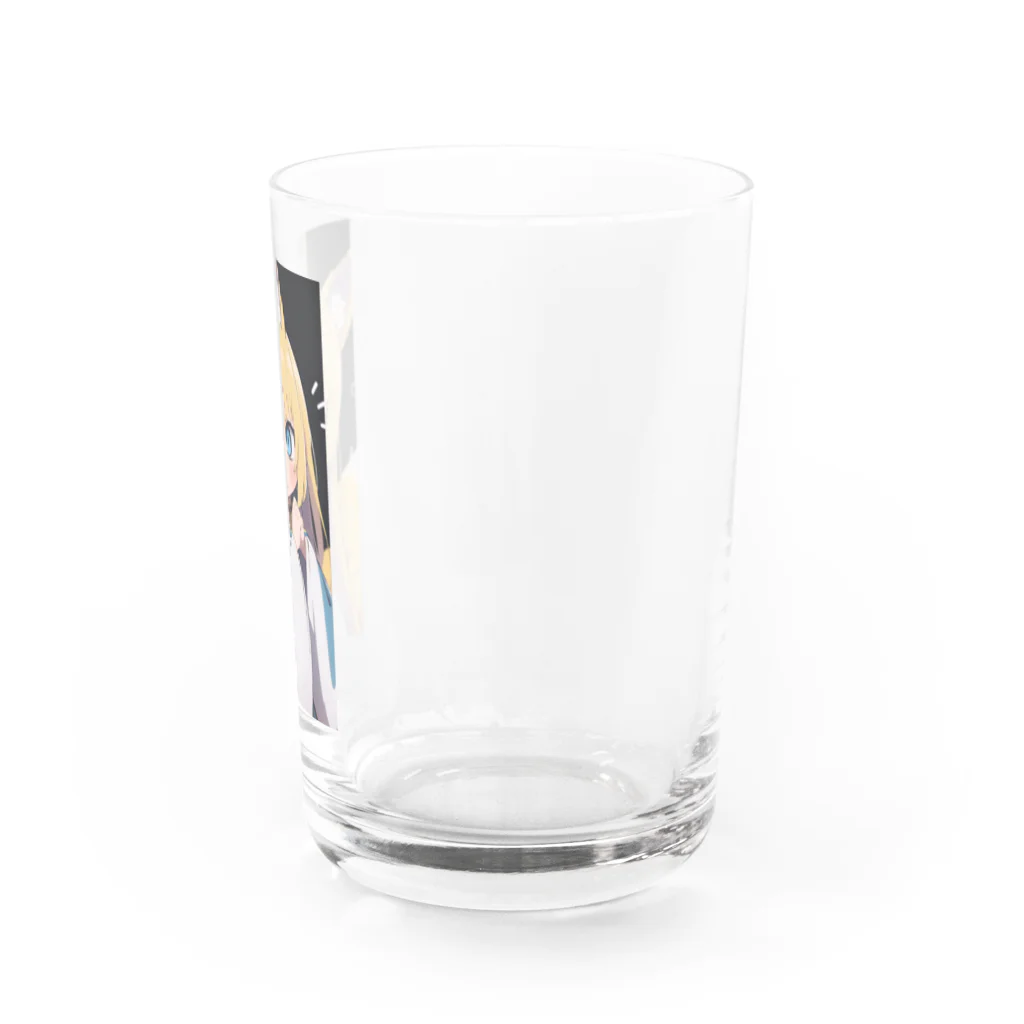 ケモ耳美少女キツネちゃん（AIart）の金髪のキツネの女の子 Water Glass :right