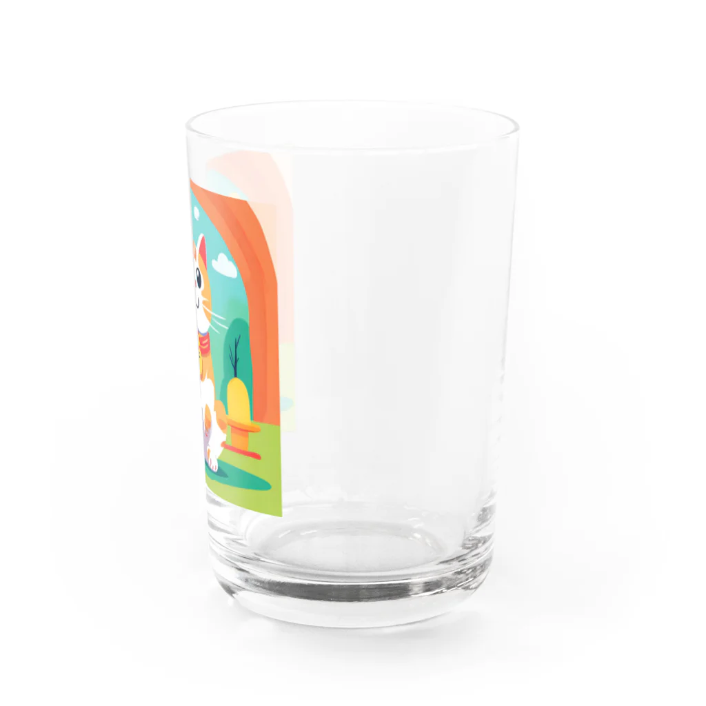 ラクダの店の愛くるしい招き猫 Water Glass :right