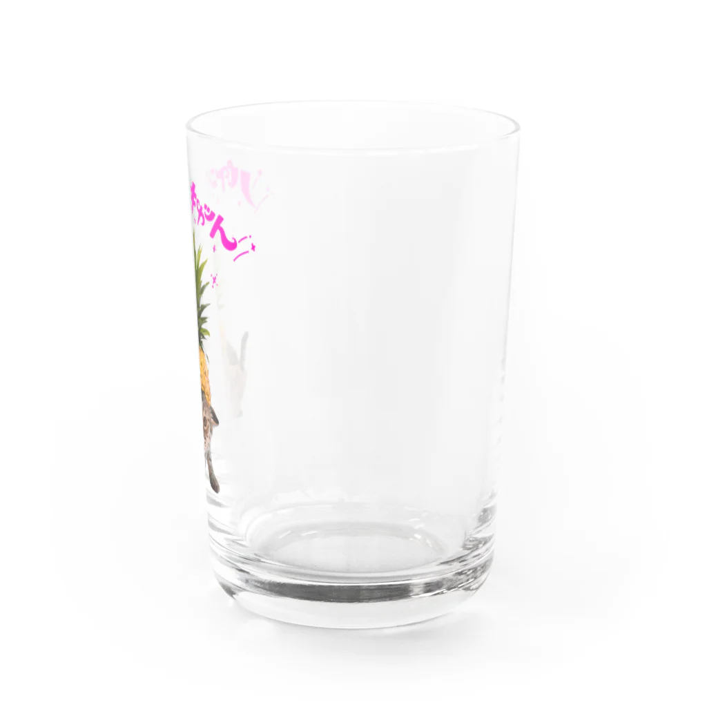 CATLESのCATLES パインキャット キジトラ猫とパイナップル Water Glass :right