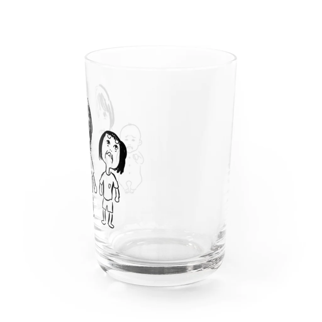 nyahoのばあちゃんと孫 Water Glass :right