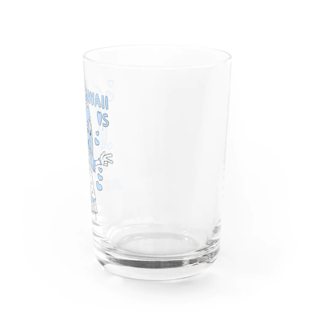 ライカのお店屋さんのKAWAII女の子（空色） Water Glass :right