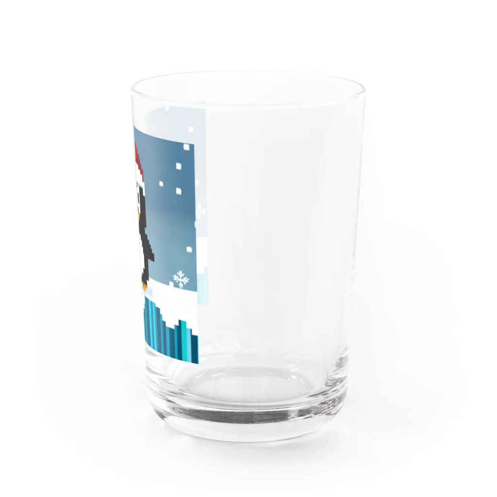 フリーダムのクリスマスの陽気なペンギン Water Glass :right