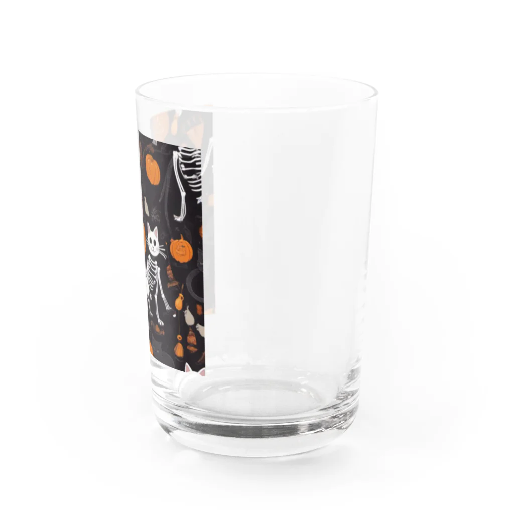 ToToMoの【ハロウィン】スケルトンキャット Water Glass :right