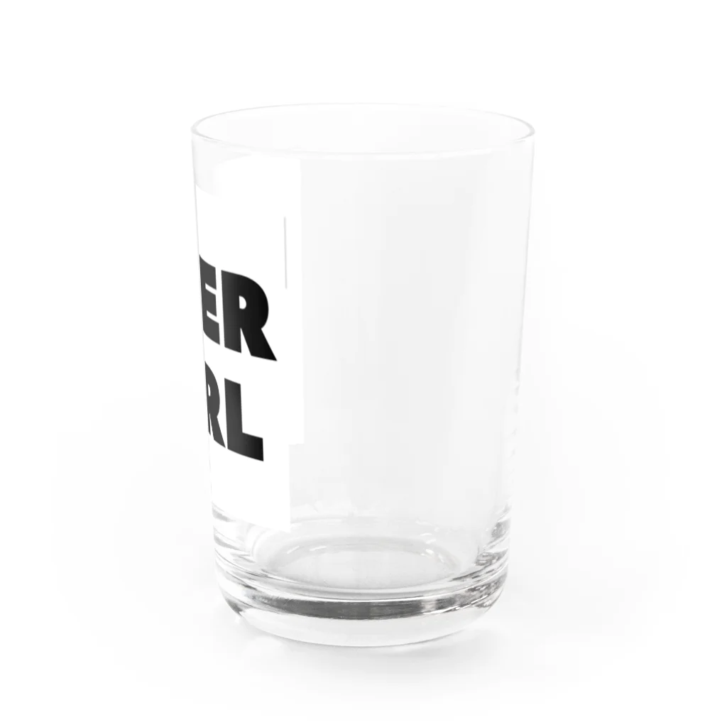 BEERのビールガール_黒字(白背景) Water Glass :right