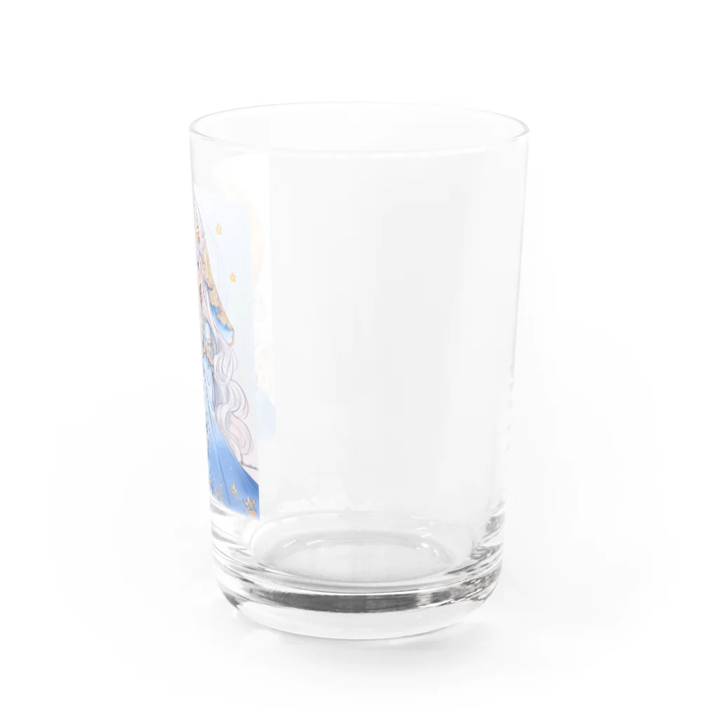 xxIPPOxxの月の光のように輝く銀髪の妖精の王女 Water Glass :right