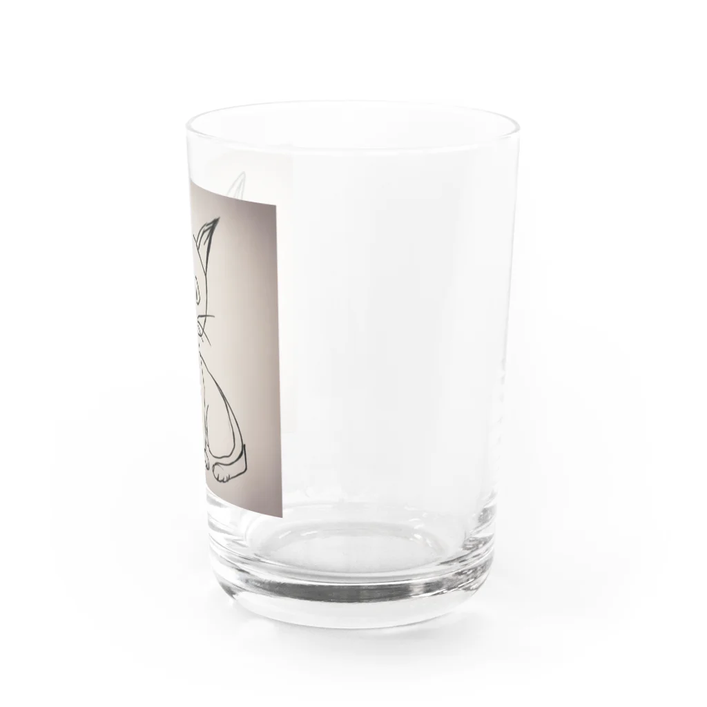 Kemasatariの猫の絵 Water Glass :right