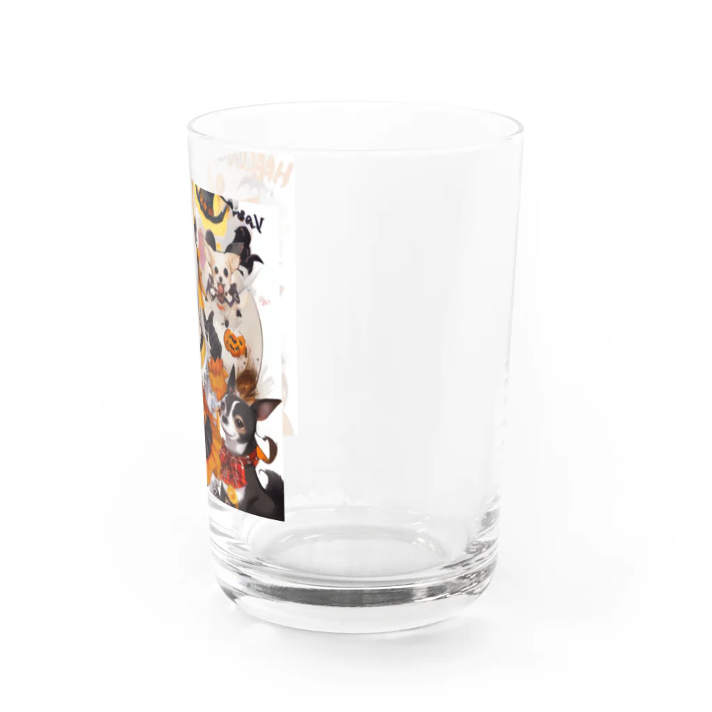 チワワ愛好家ショップの魔法のハロウィン・チワワと魔女の魔術 Water Glass :right