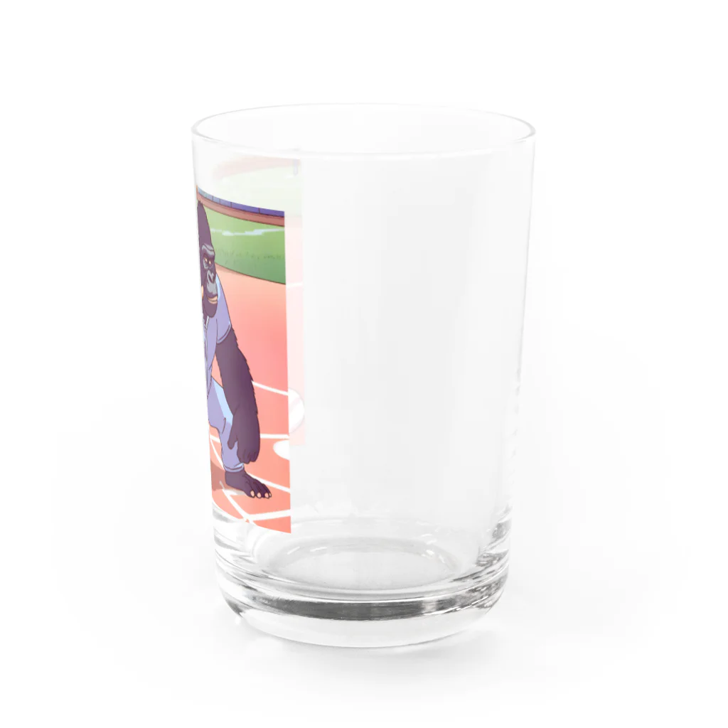 ベースボールゴリラのバットを投げるゴリラ Water Glass :right