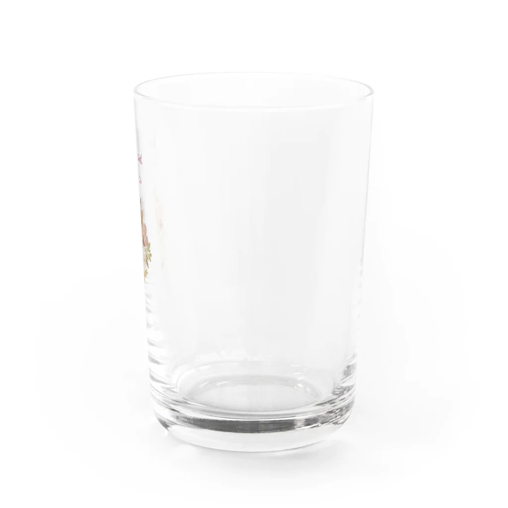 sakuranonakanoharunokazeの花束柄loveandpeace Water Glass :right