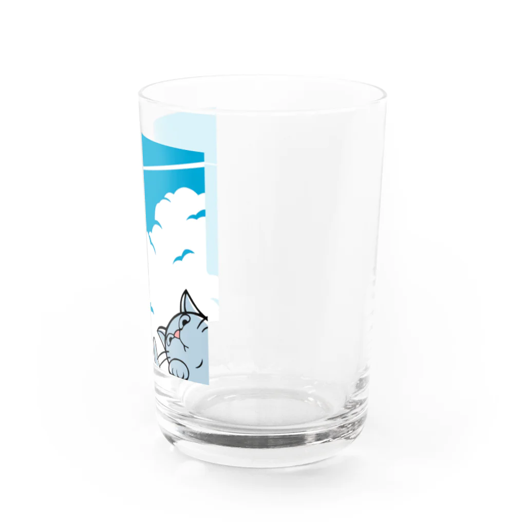 まつり猫ショップのヒコーキ雲 Water Glass :right