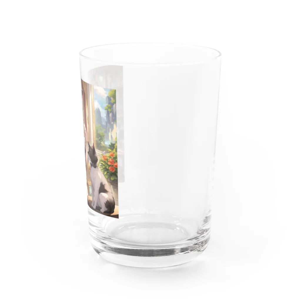 AI Creatorの美少女と猫ちゃん達 Water Glass :right