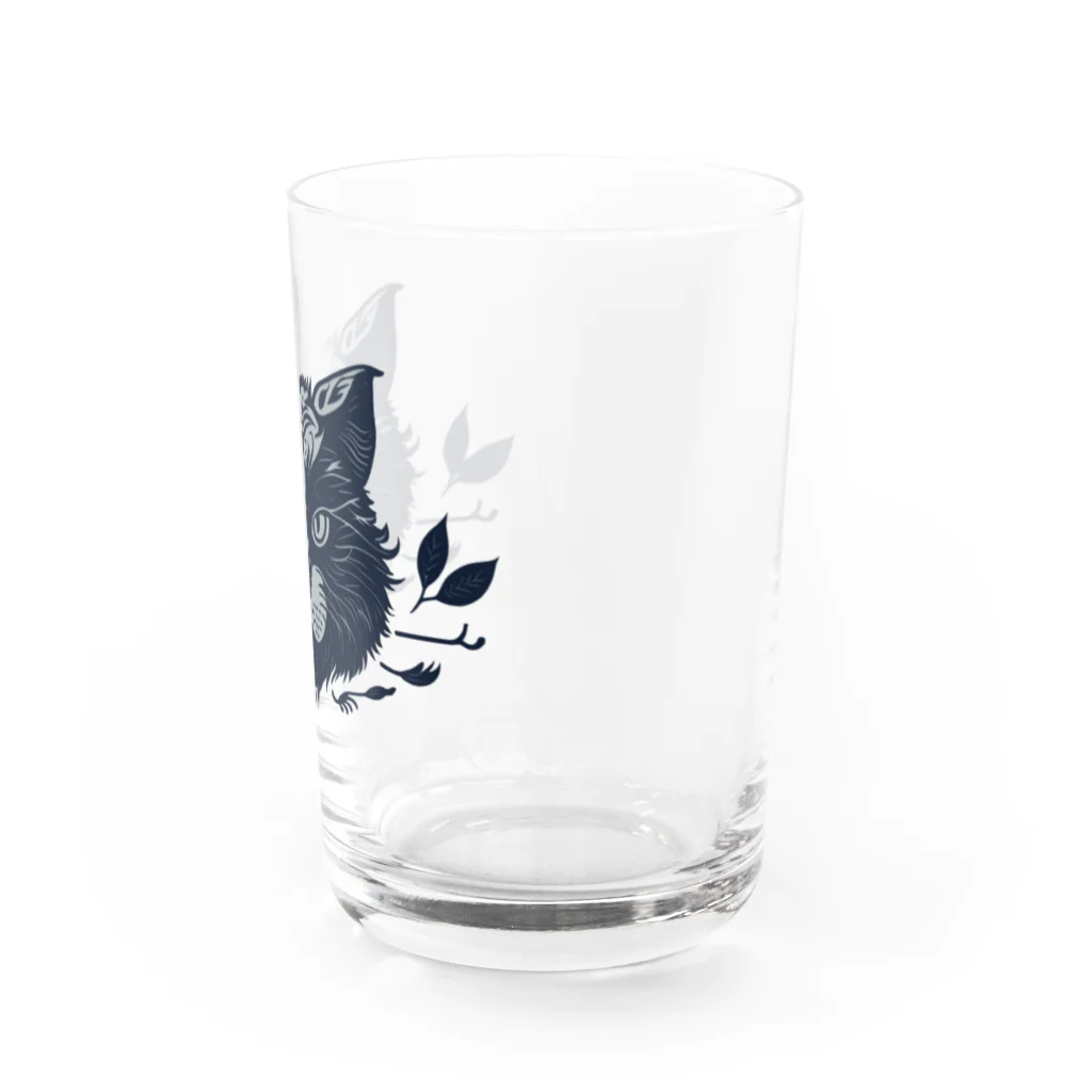 aokitaのマヌルネコ［ダークブルー］ Water Glass :right