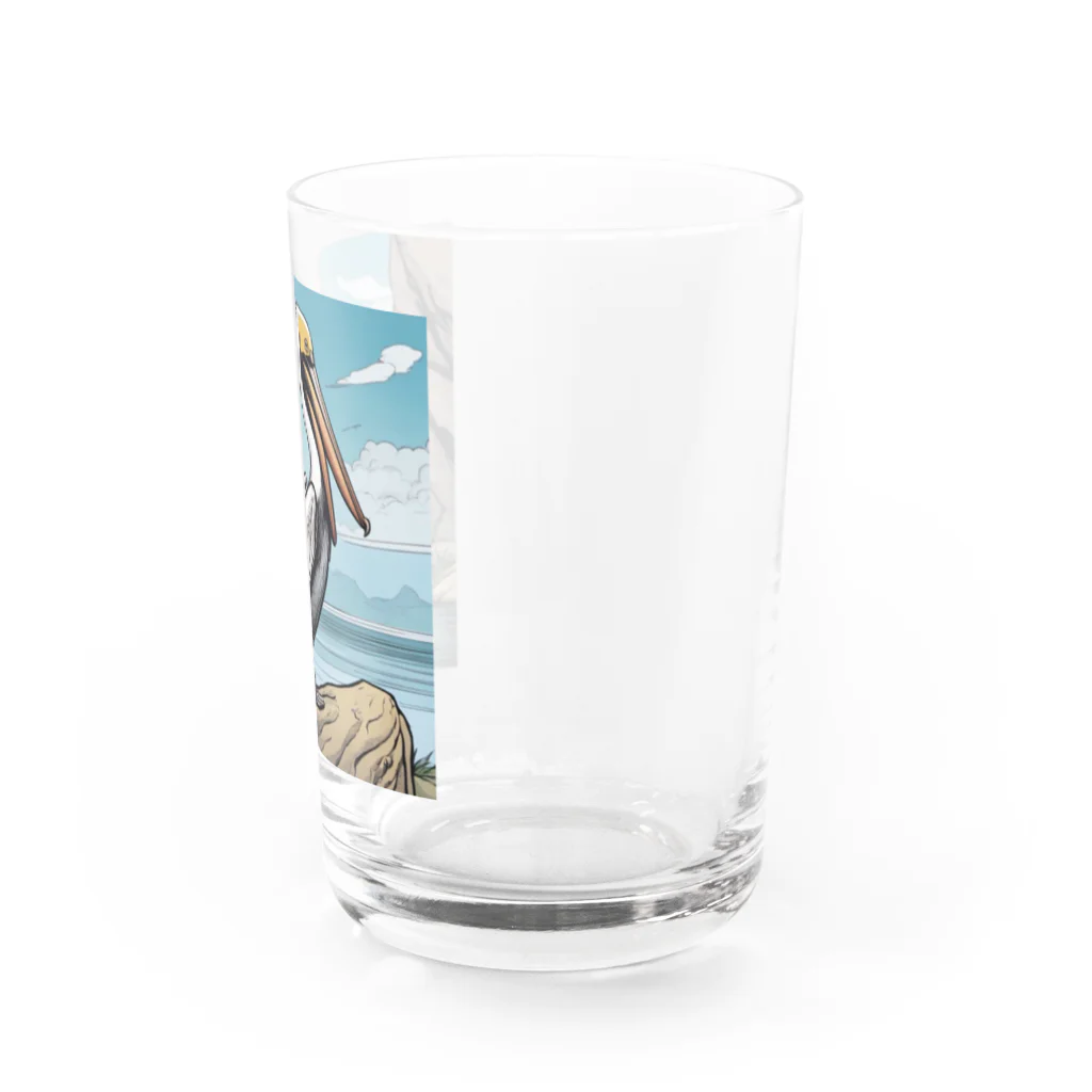 京都イラスト工房の動物シリーズ12：ペリカン Water Glass :right