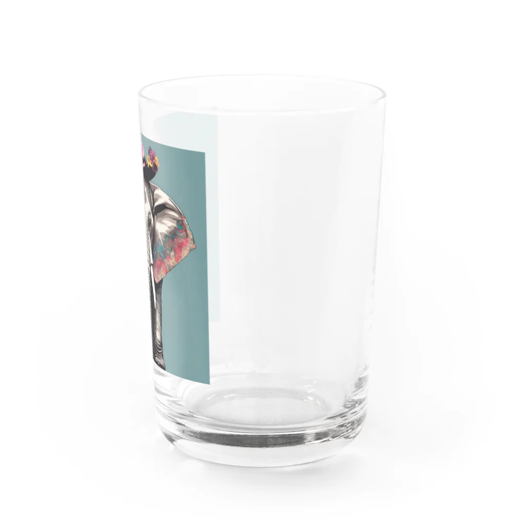 おしゃれな動物のおしゃれなゾウ Water Glass :right