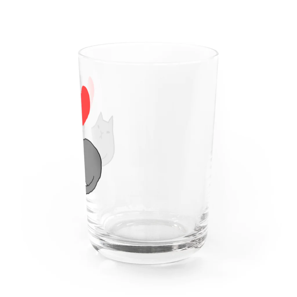 ３２１６のl love クロネコ Water Glass :right