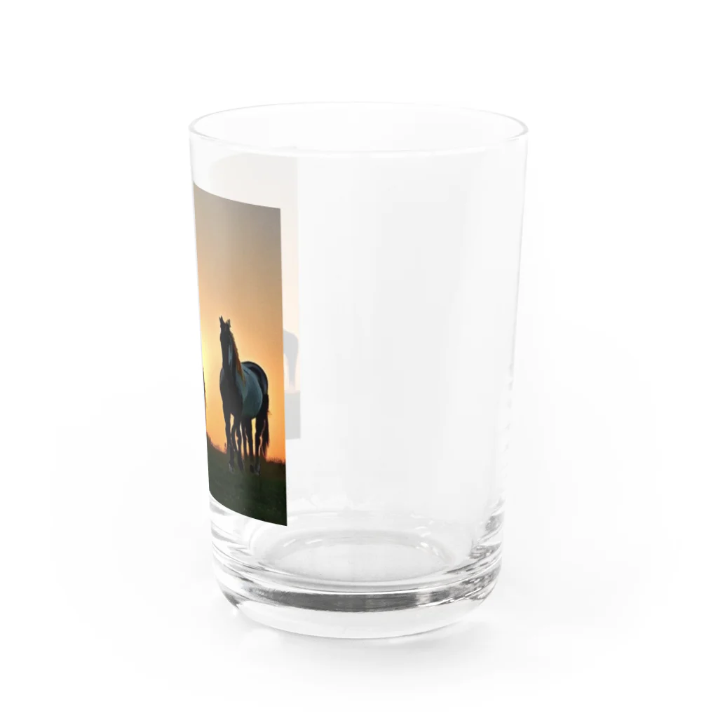 宇宙開発デザイン科の夕陽の中の馬 Water Glass :right