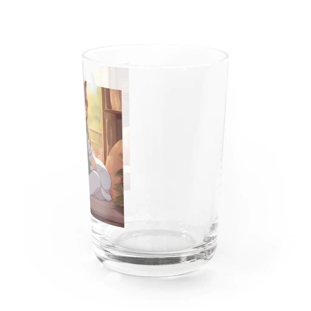 junkyouのぬくもりの時間 - 膝の上でくつろぐ猫 - Water Glass :right