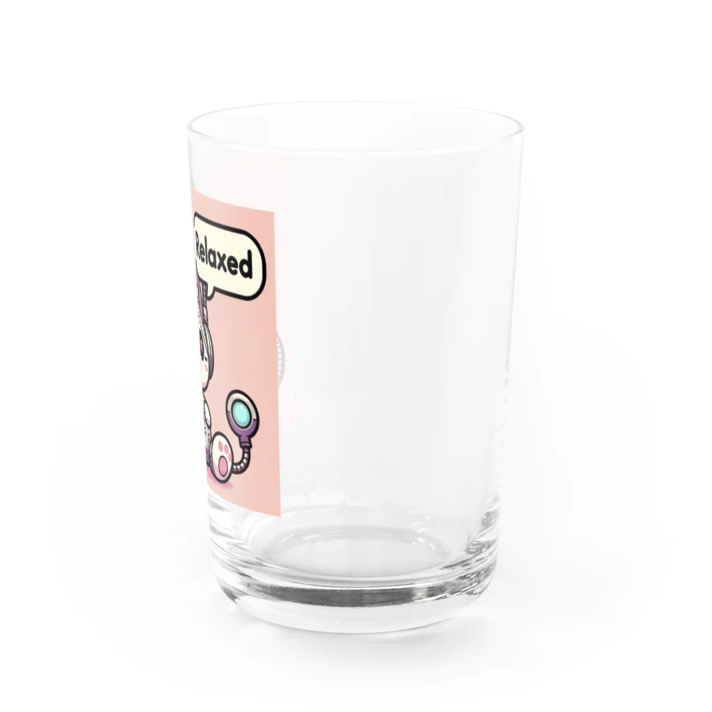 18ban's shopのリラックスするサイバーパンクな猫 Water Glass :right