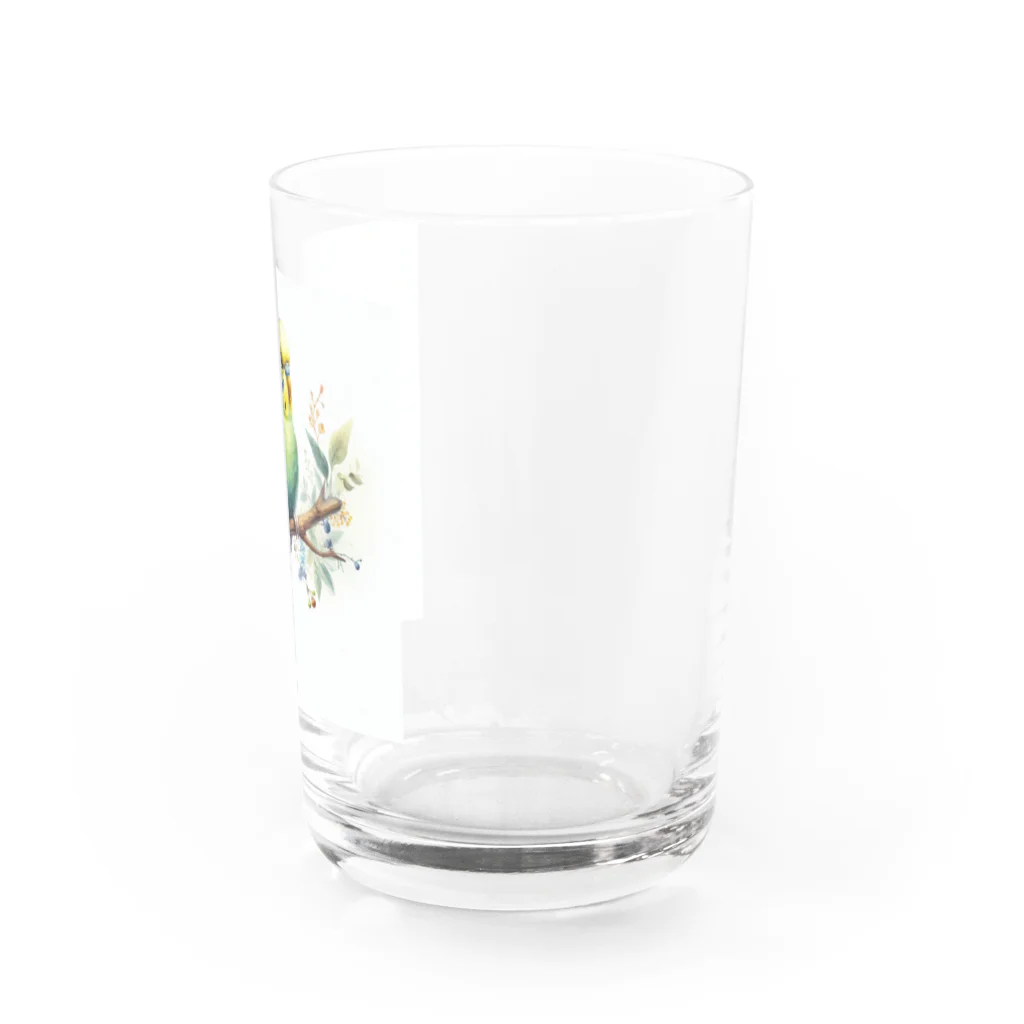 ほんわかショップのセキセイインコ（黄色） Water Glass :right