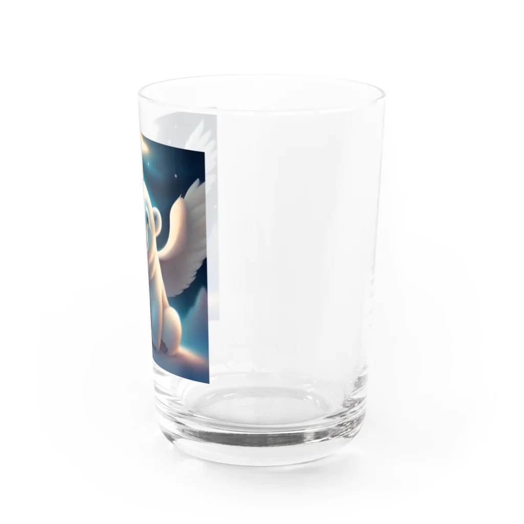 KEIZOKUの可愛らしい天使のシロクマのイラストグッズ グラス右面