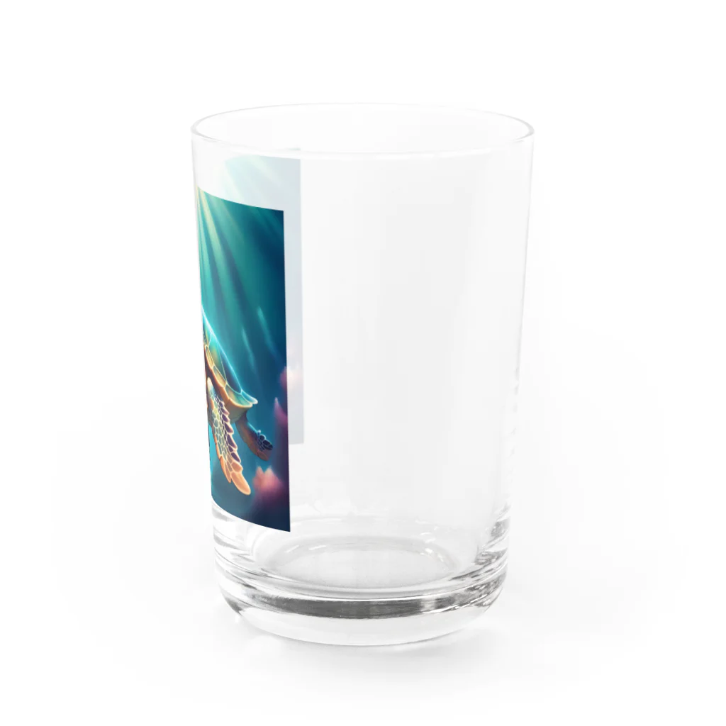 KEIZOKUの可愛らしい天使のような海ガメのイラストグッズ Water Glass :right