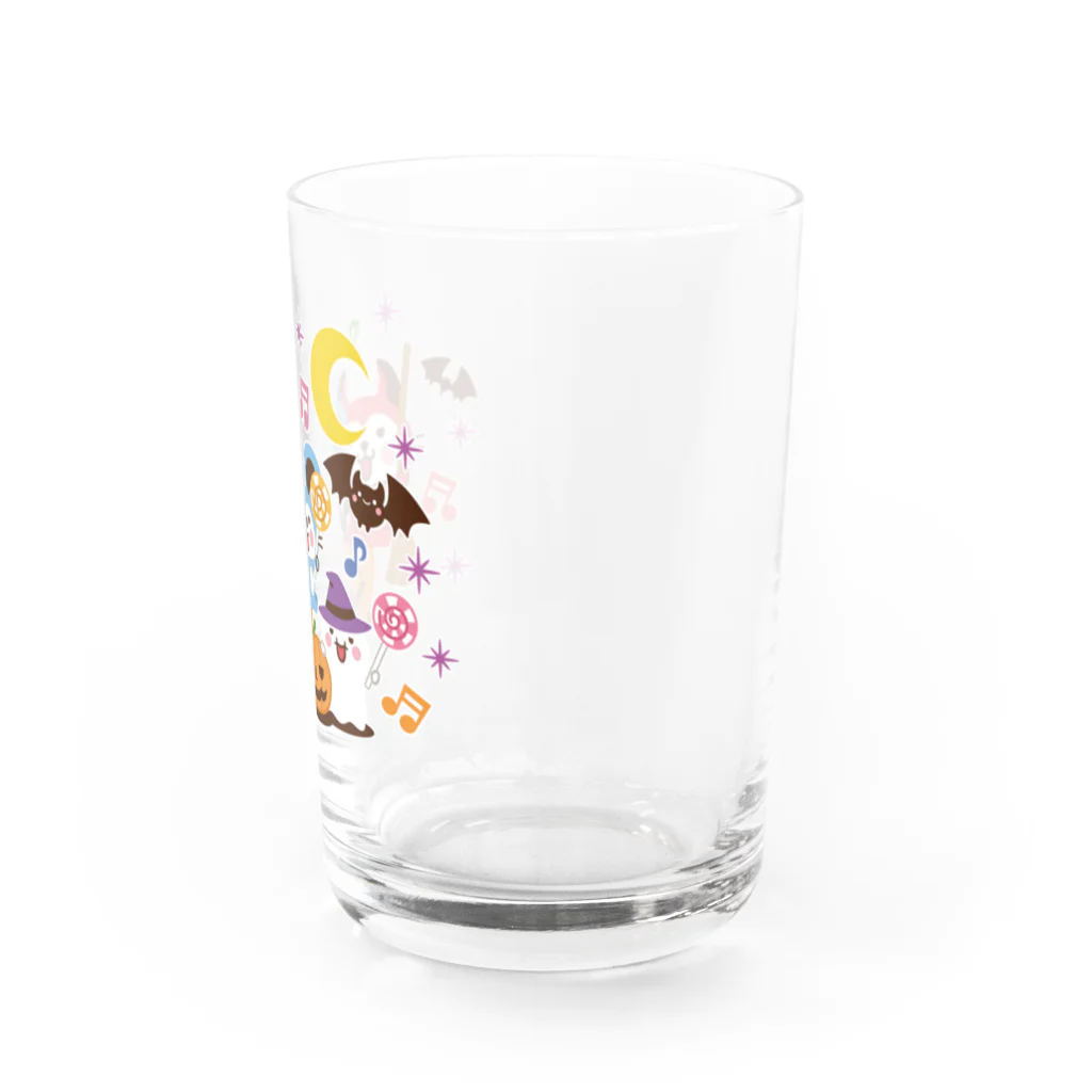 ミニマムユニヴァース@SUZURIのデビねこくんとデビねずちゃん グラス ハロウィン Water Glass :right