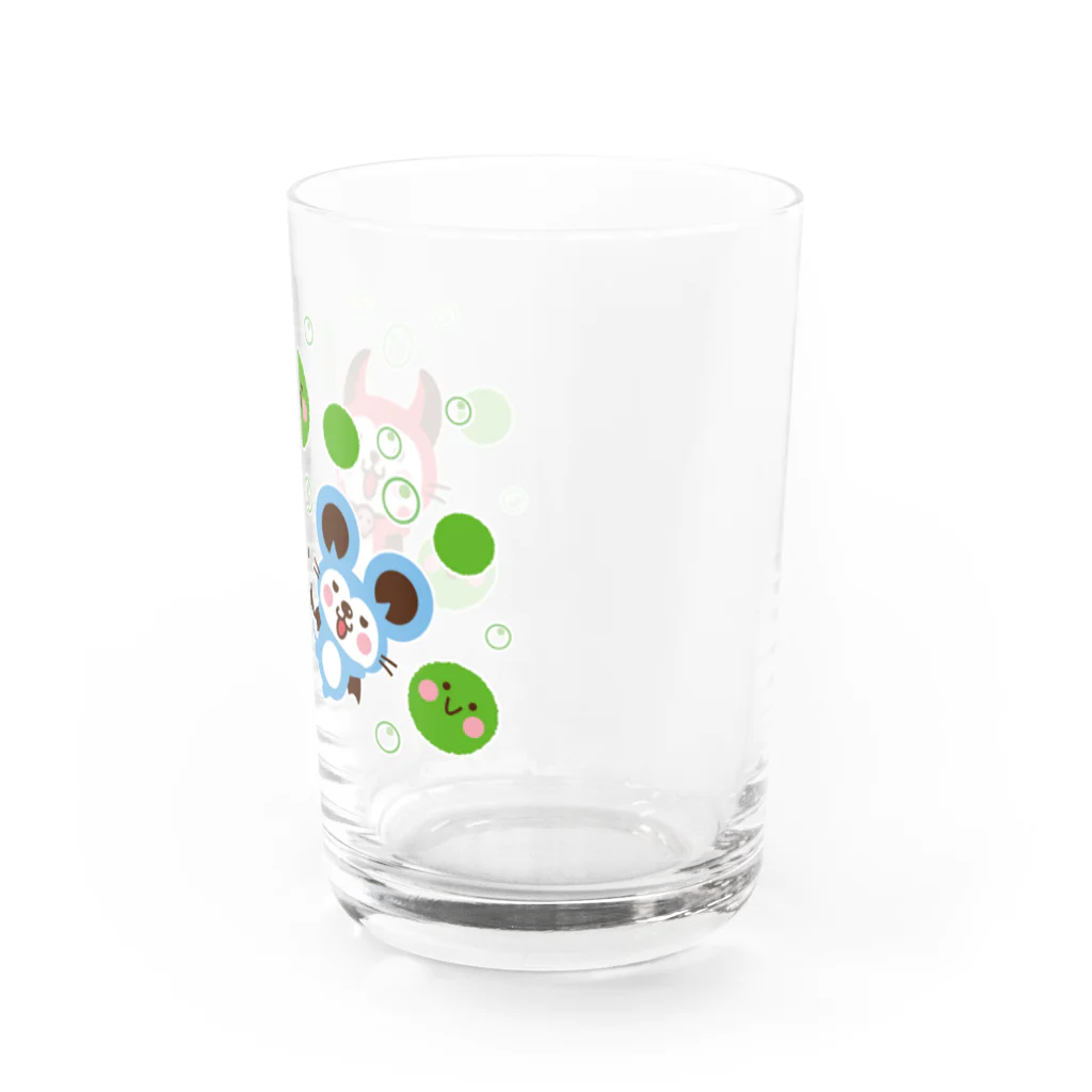 ミニマムユニヴァース@SUZURIのデビねこくんとデビねずちゃん グラス マリモ Water Glass :right