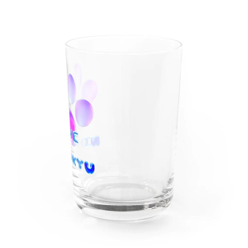 NIKUKYU LOVERのLOVE NIKUKYU -肉球好きさん専用 ブルーピンクバルーン - Water Glass :right