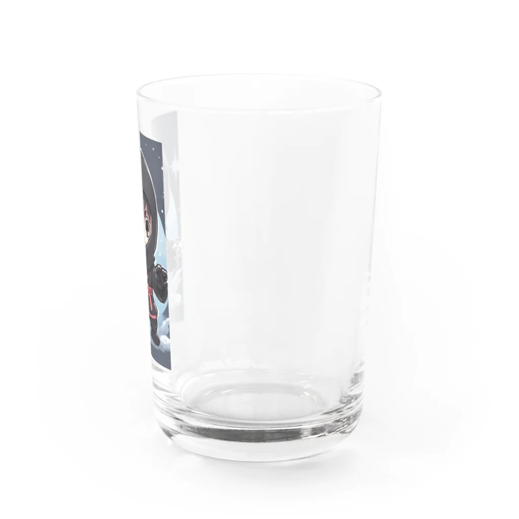 ニンニン忍者パンのとっても小さな忍者さんのキュートなイラスト入り Water Glass :right
