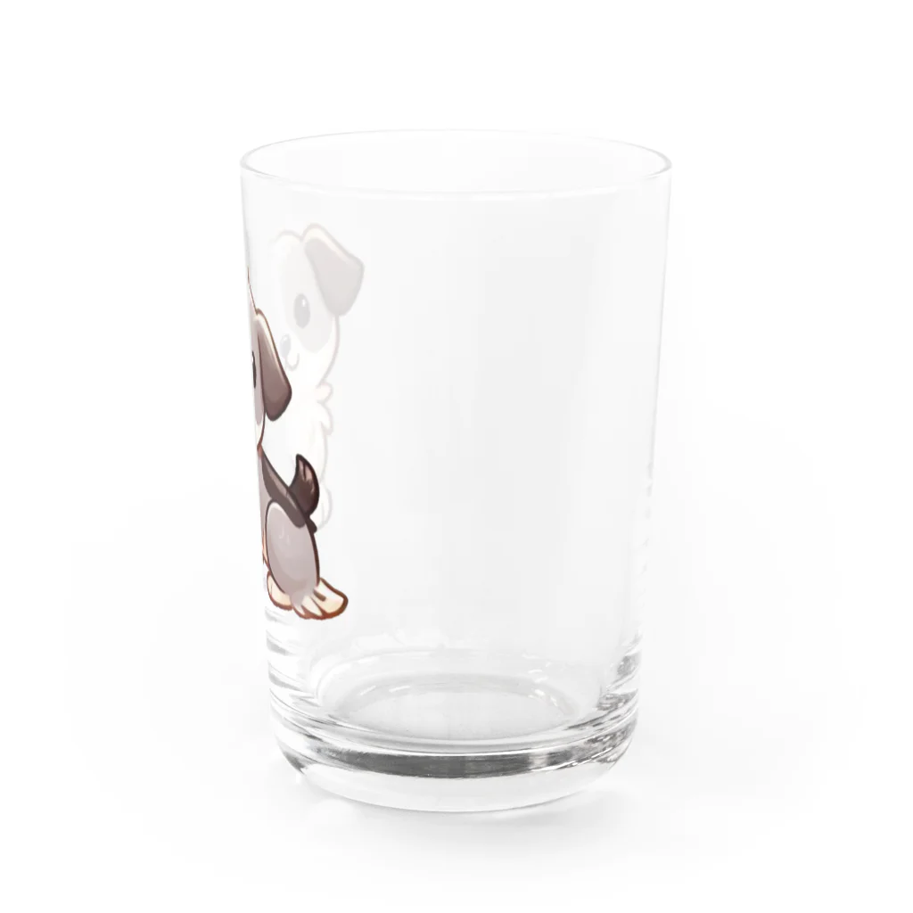 もふもふデザインストアの癒しのふわふわ、もちもち犬 Water Glass :right