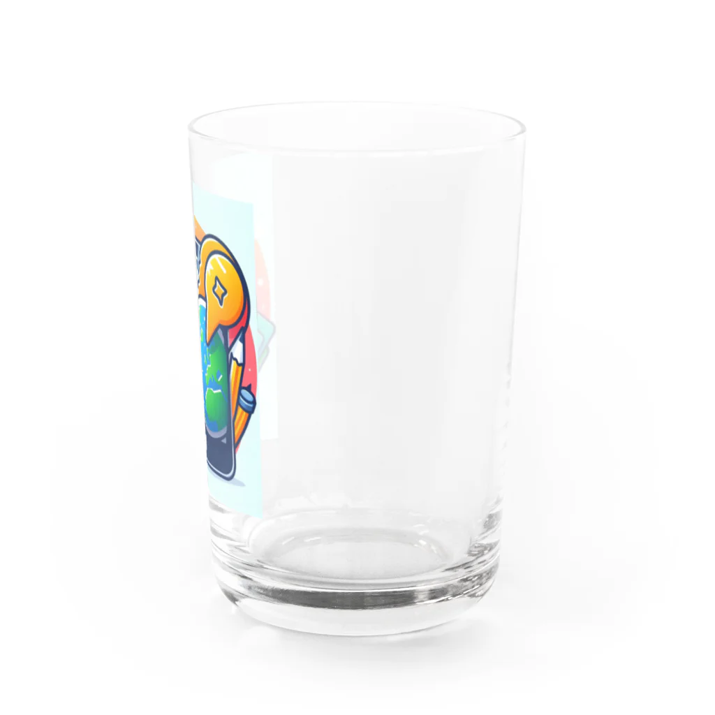 ワンダーワールド・ワンストップのスマホとユニークなキャラクター Water Glass :right