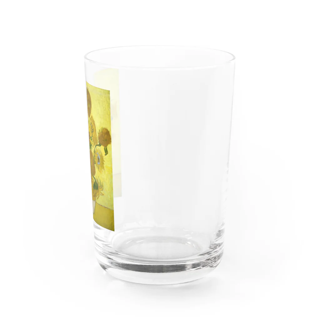 名画館のゴッホ「ひまわり①」　ヴィンセント・ファン・ゴッホの絵画【名画】 Water Glass :right