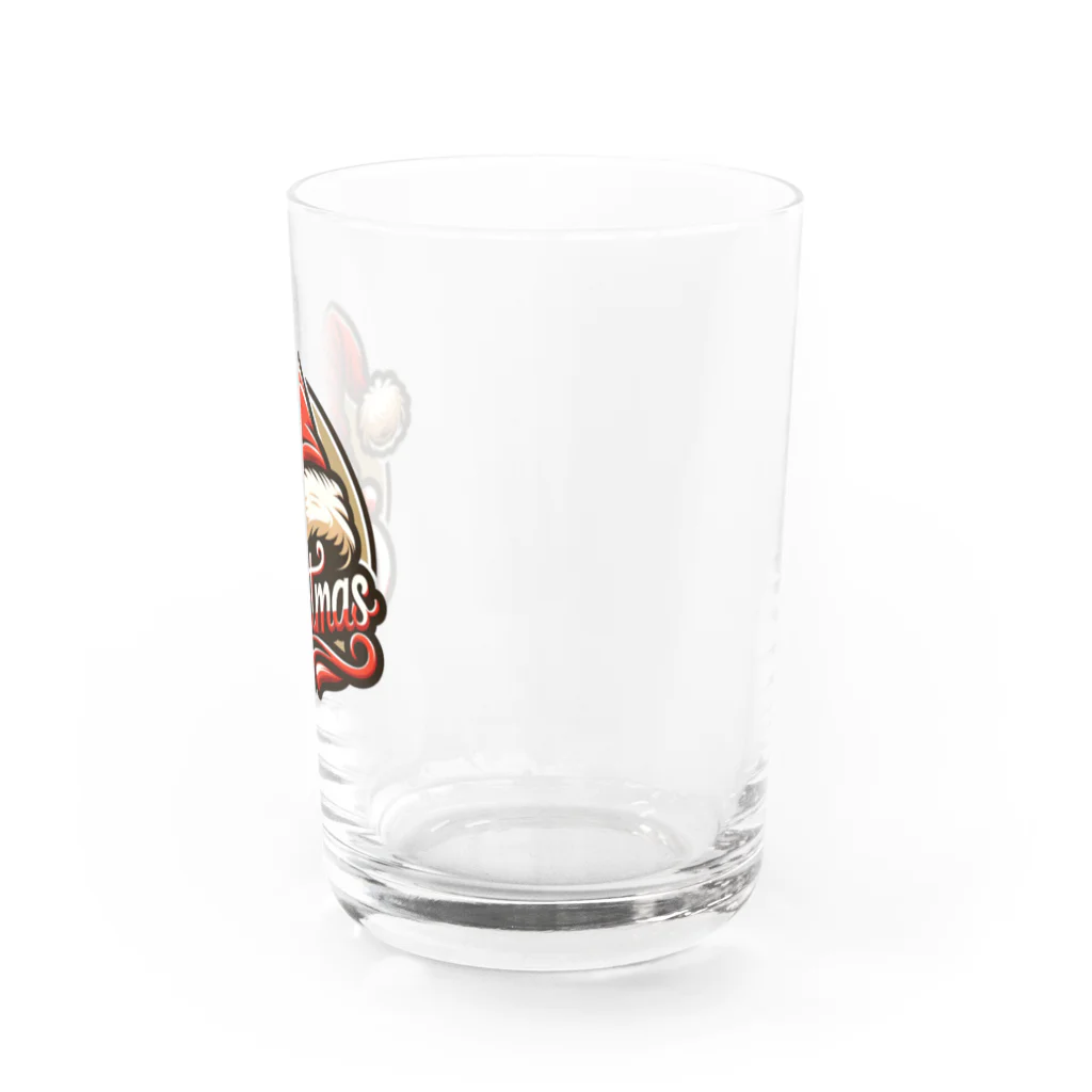 ハルモカショップのクリスマスのロゴ Water Glass :right