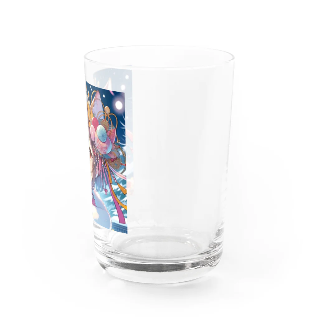 Happy Hub"（ハッピー・ハブ）の猫ギャル振り袖 Water Glass :right