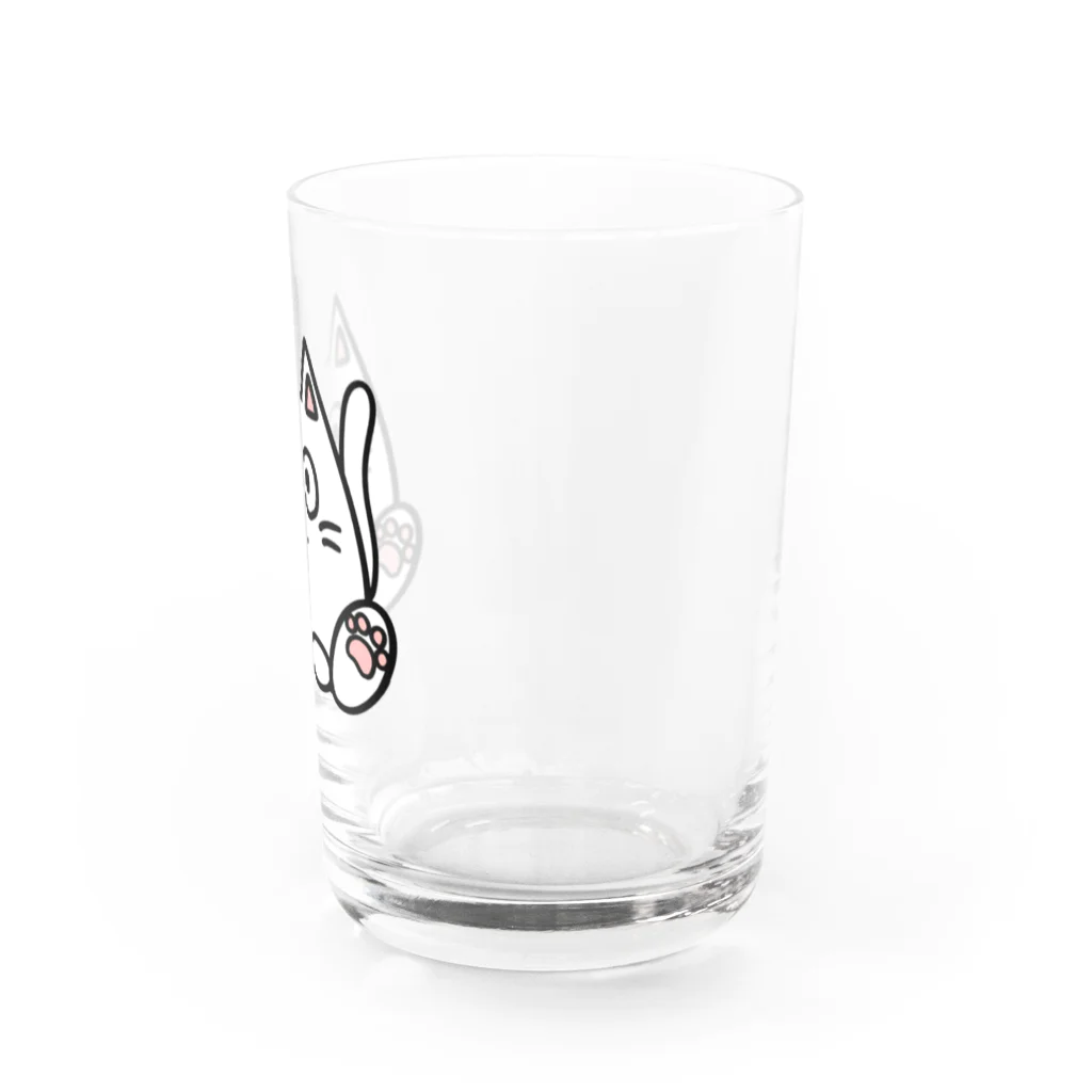 ねこねこうおの白猫キル Water Glass :right
