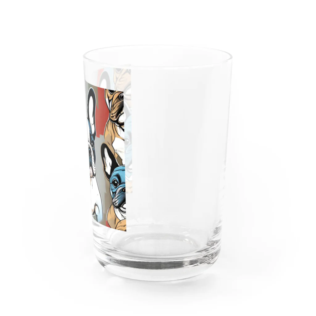 Artistic Allure EmporiumのCool French Bulldogs Water Glass :right