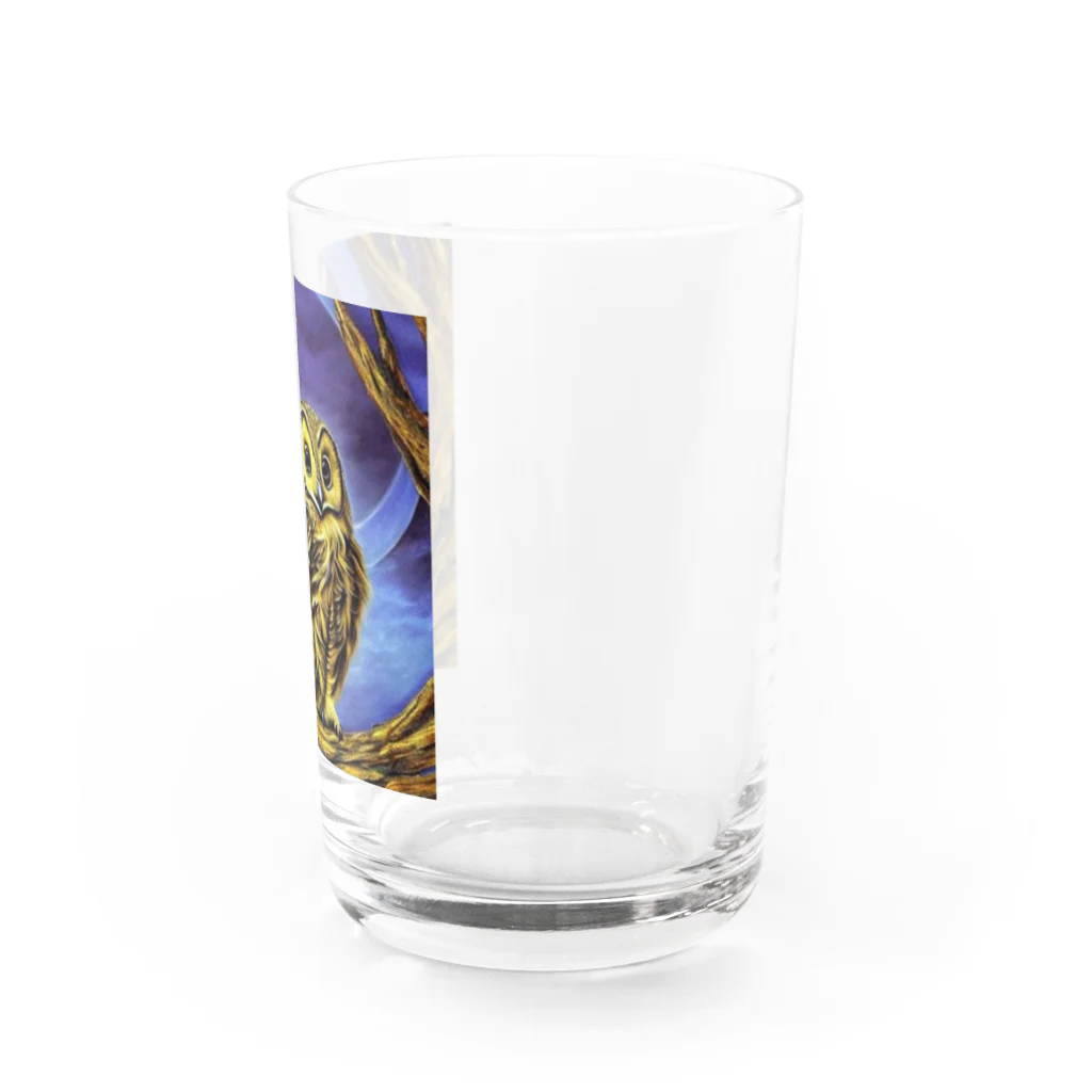 ５６アイテムズの福を運ぶ金のフクロウ Water Glass :right