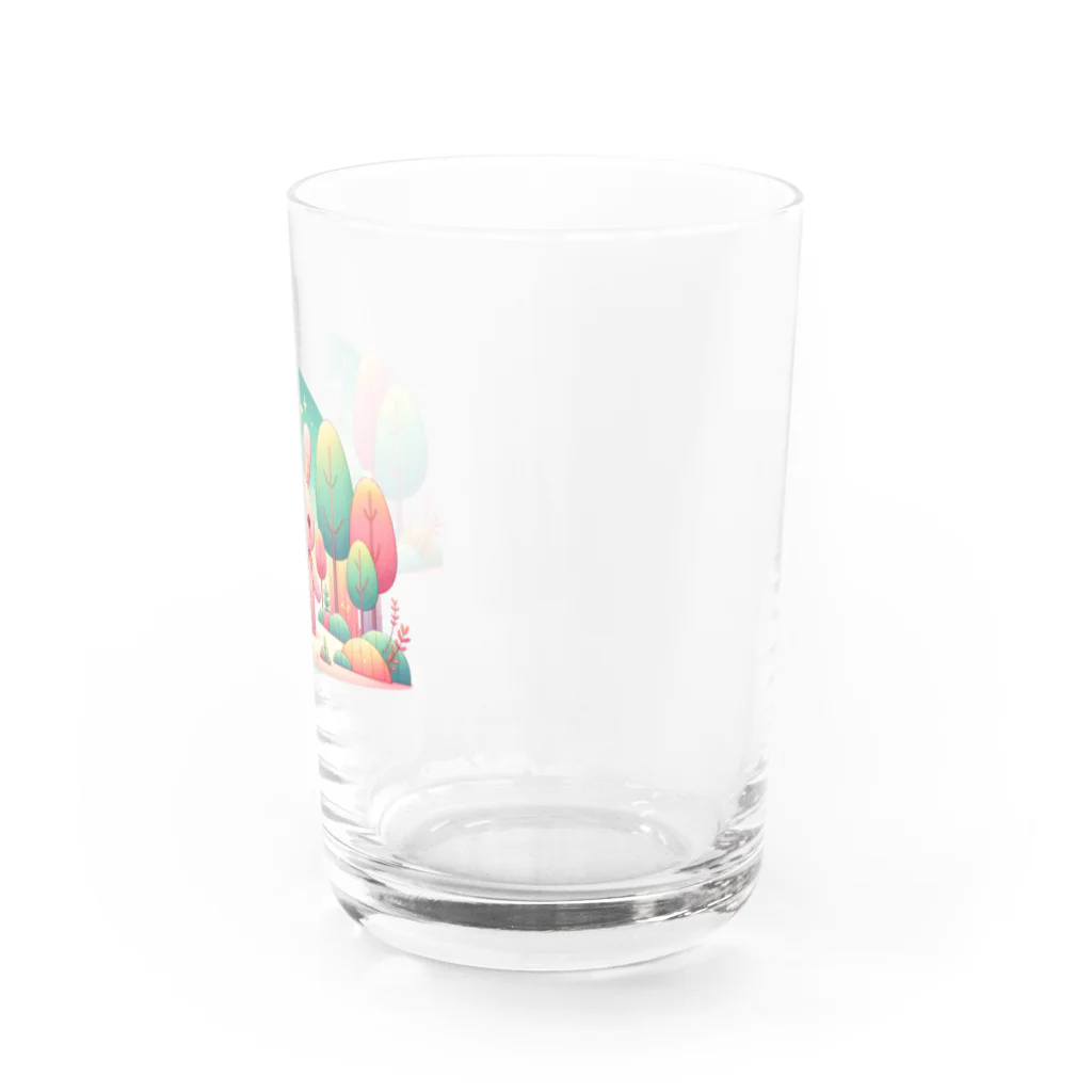 アメーバ2世の星と空と森とうさぎ Water Glass :right