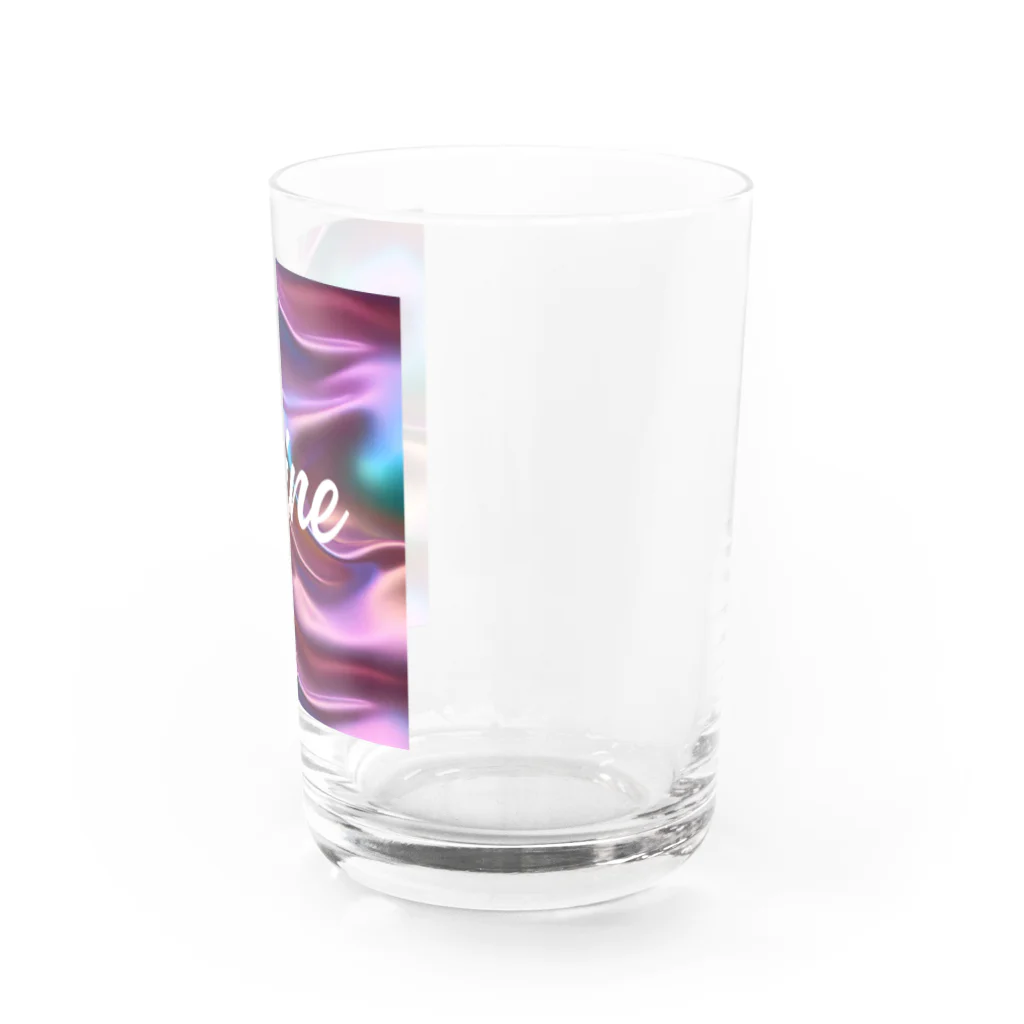 Kumamanのオーロラシルク　Shineロゴ入り Water Glass :right