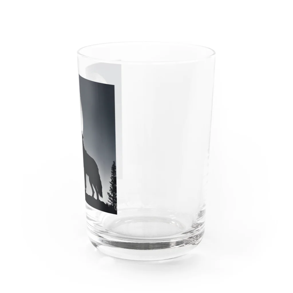 しるえっとの月に遠吠えする狼 Water Glass :right