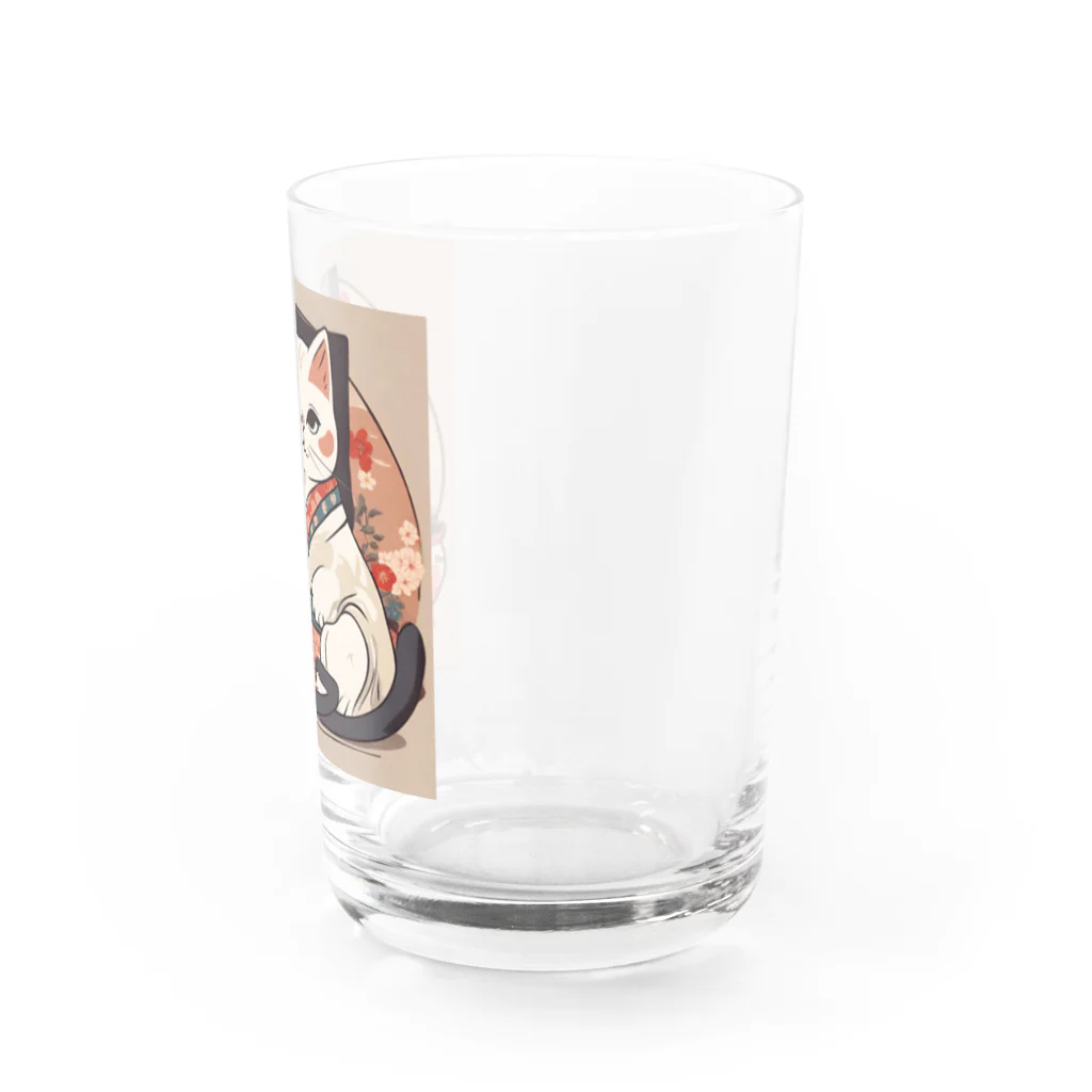 Happyxsmileの和風白猫 Water Glass :right