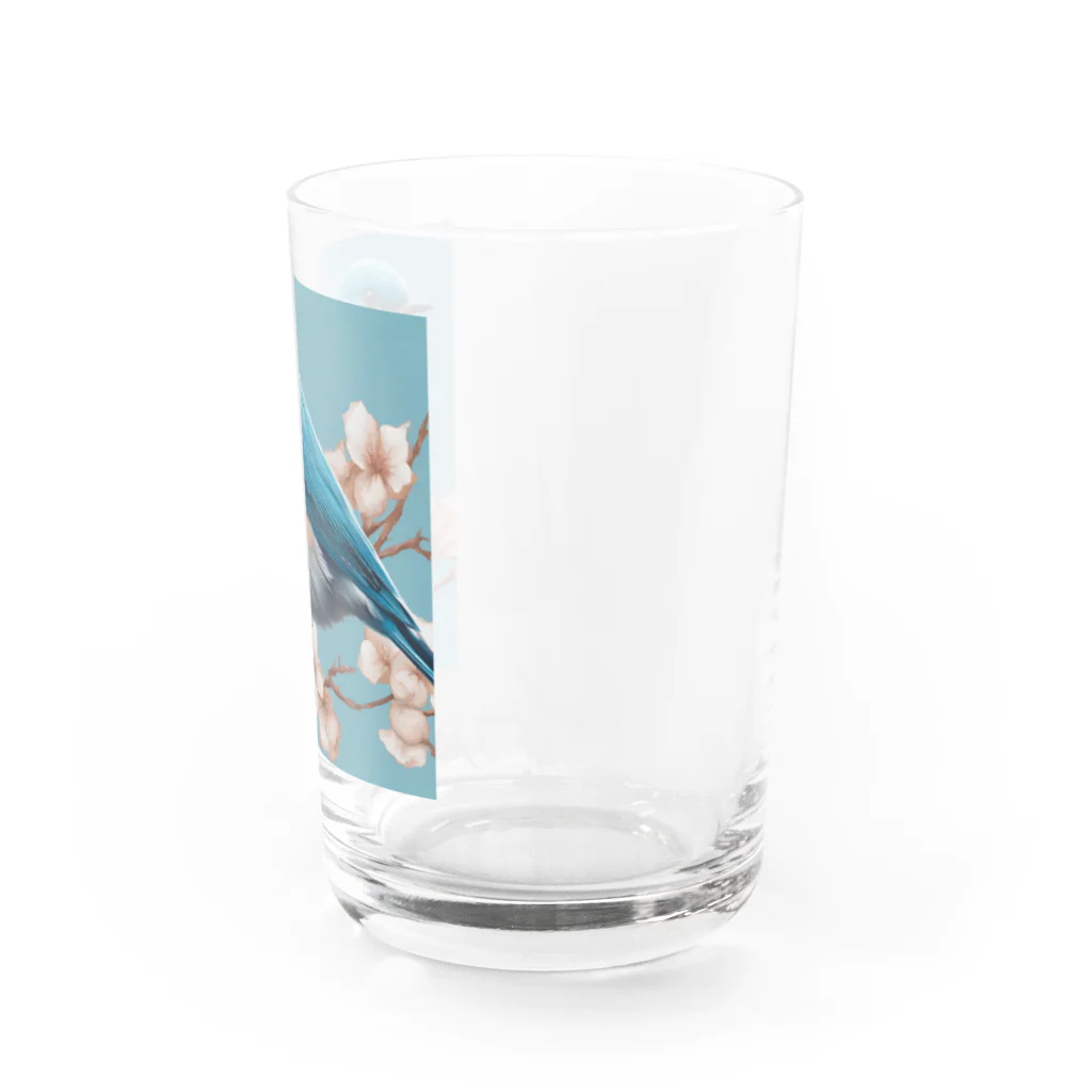 ❤︎cute❤︎のbeautiful blue bird Water Glass :right