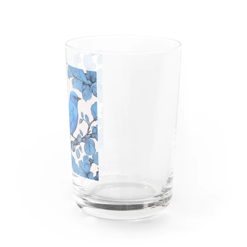 ❤︎cute❤︎のblue bird Water Glass :right