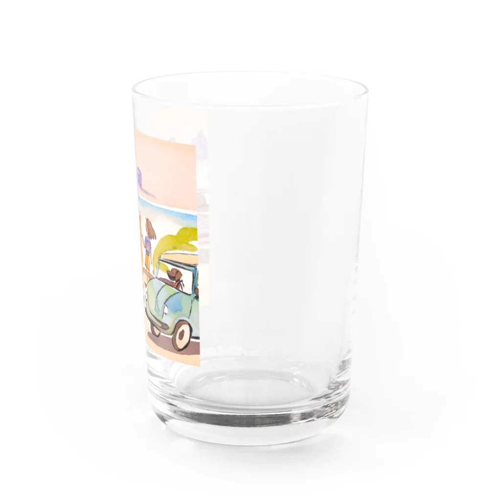 kj369の海辺のサーファーたち Water Glass :right