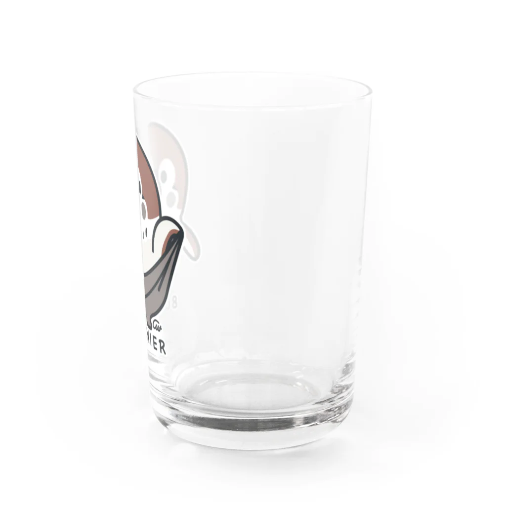 イラスト MONYAAT の履いてる？ 80DENIER タイツを履いたスズメ　大きめ Water Glass :right