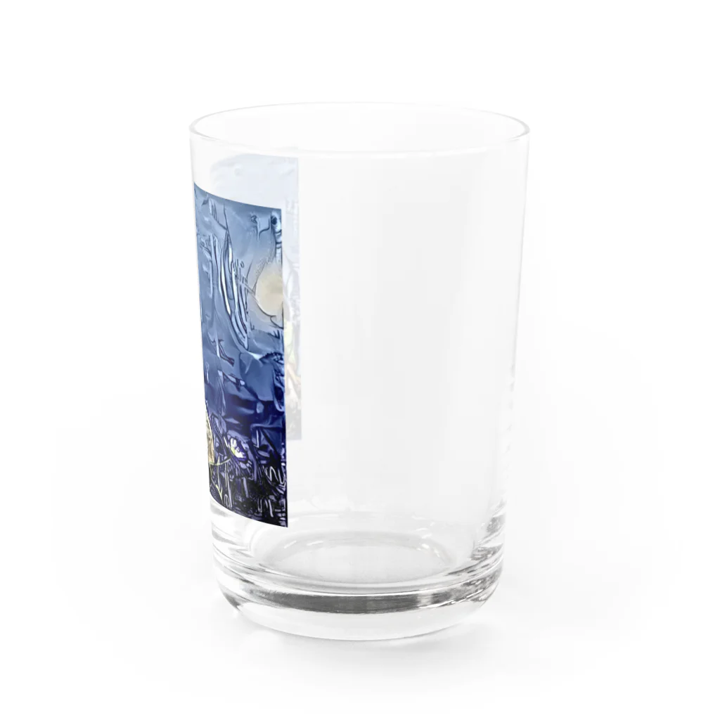 絵を描く人【のなまに】の月夜のカエル Water Glass :right